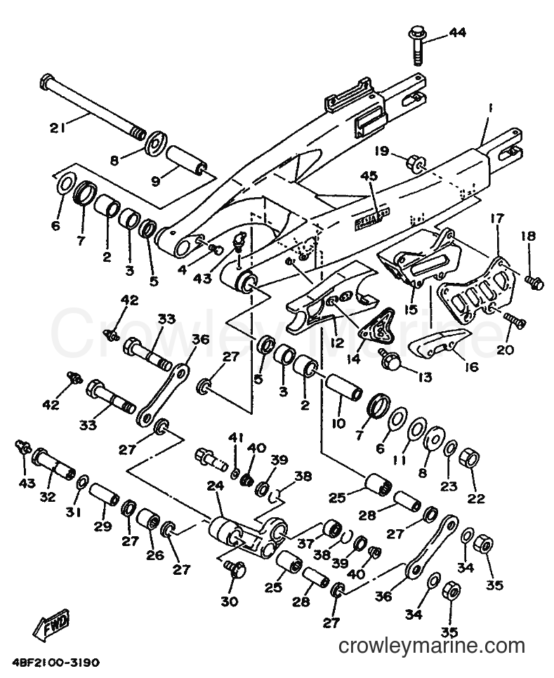 1993 Dirt Bike WR200R - WR200R (4BF2) [999] - REAR ARM