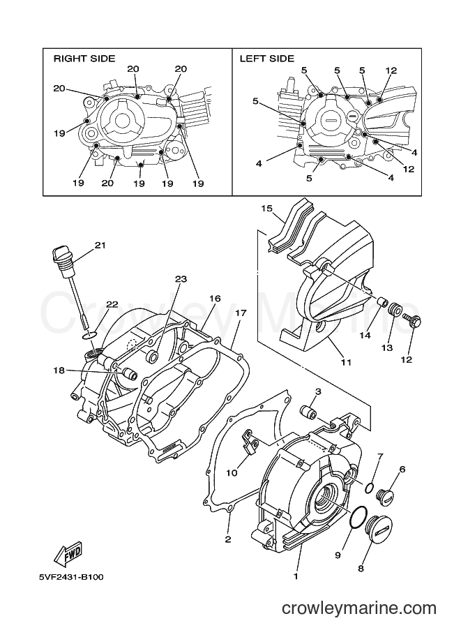 2003 Scooter L-110C - L-110C (5VF2) [010] - CRANKCASE COVER 1