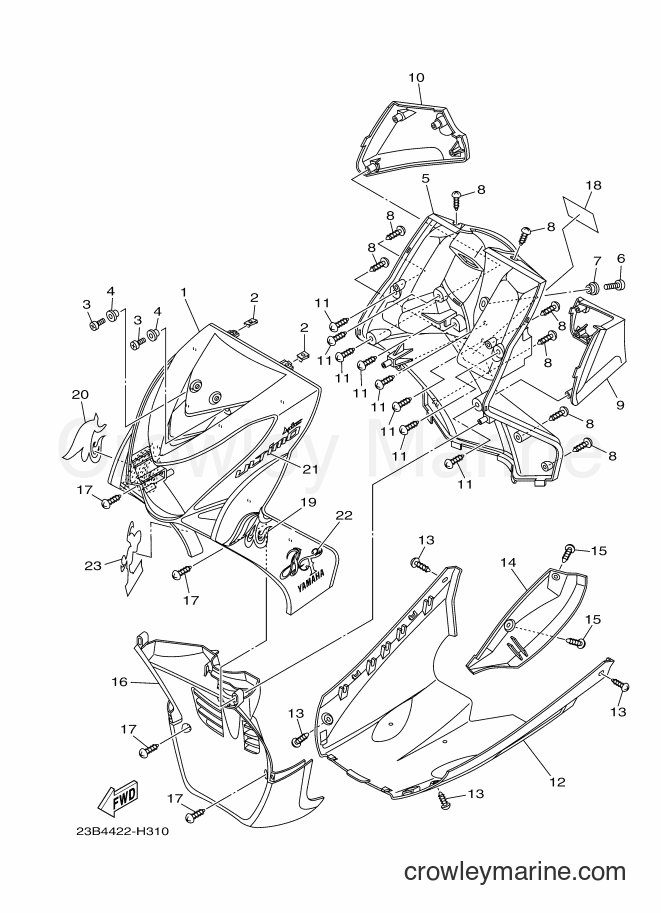Yamaha Motors AL115F (23B5) [010] - LEG SHIELD