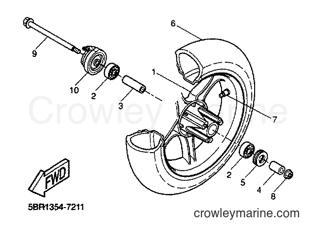 2001 Scooter YQ50 - YQ50 (5KL4) [010] - FRONT WHEEL