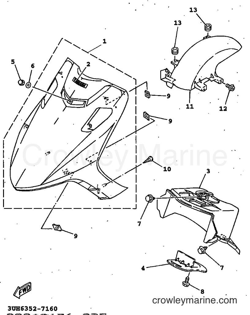1997 Scooter XC150LC - XC150LC (3UH6) [999] - FRONT FENDER