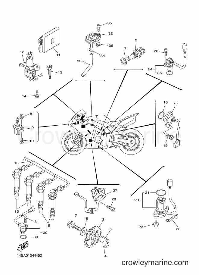 Yamaha Motors YZF-R1 RaceBase (1KBA) [010] - ELECTRICAL 1