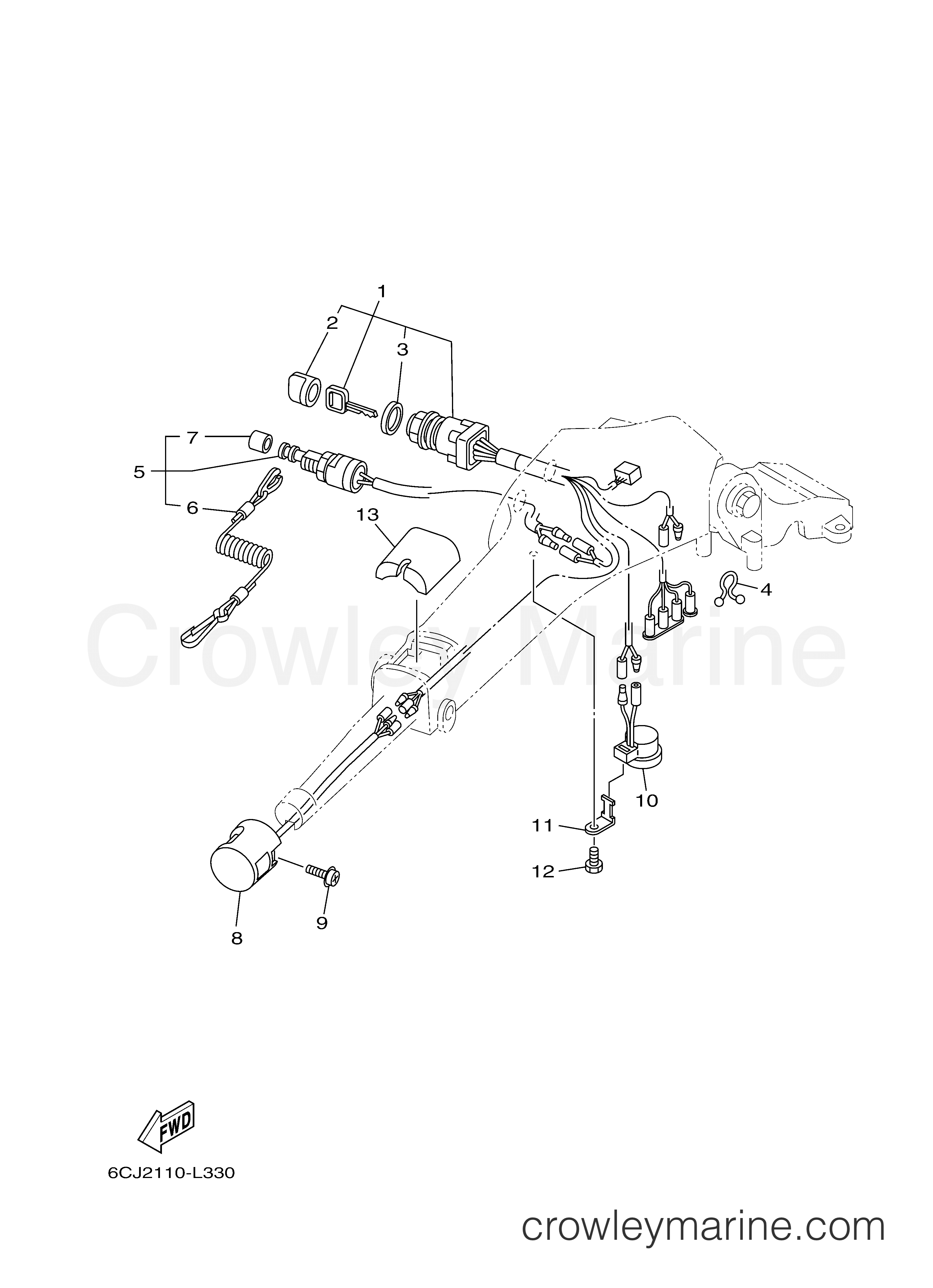 OPTIONAL PARTS 2 2013 Yamaha Outboard 70hp F70LA Crowley Marine