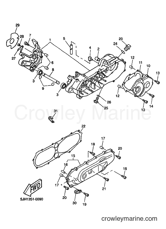 2000 Scooter EW50 - EW50 (5JH1) [020] - CRANKCASE