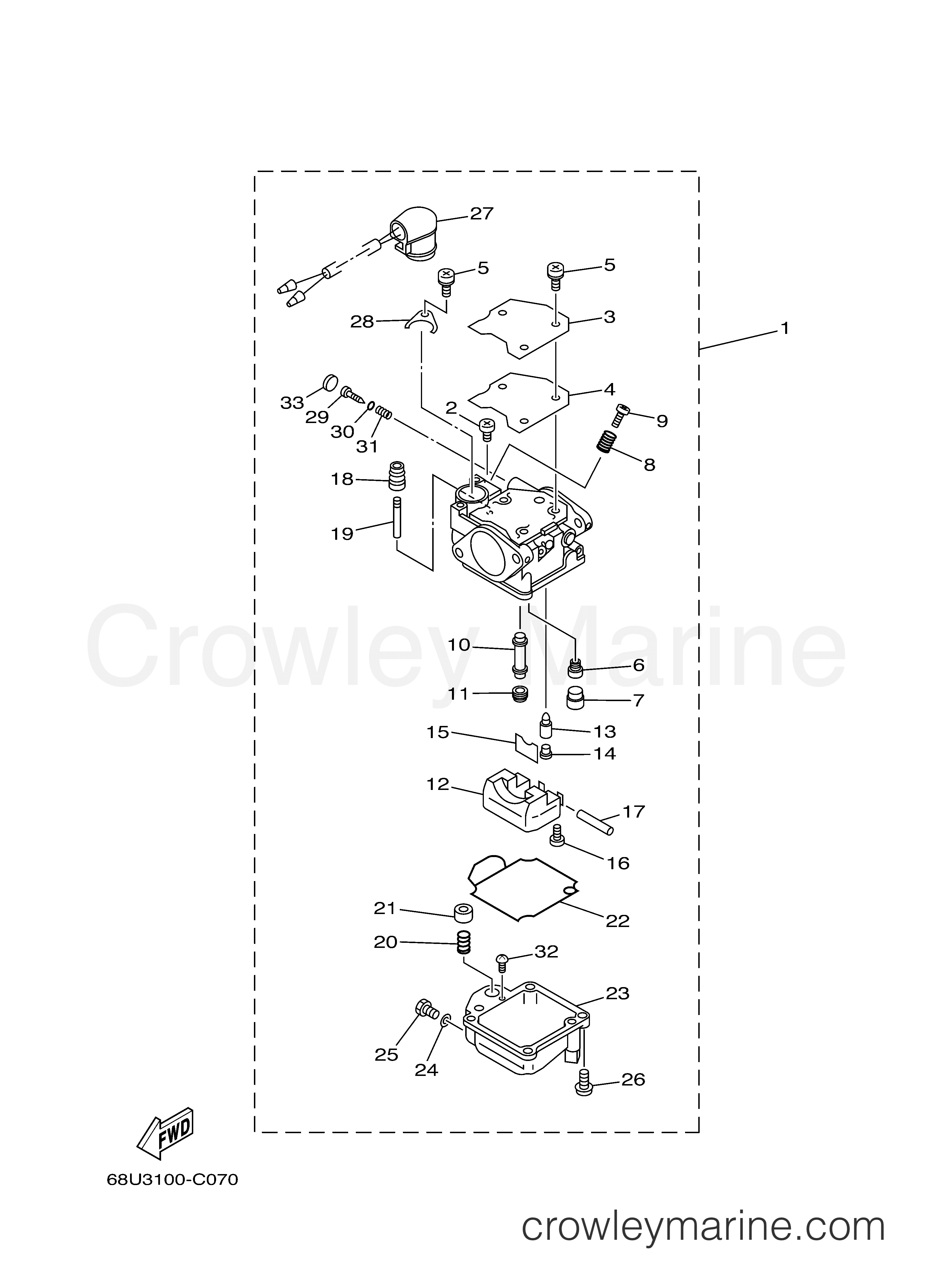 Yamaha Motors F25MSHD - CARBURETOR