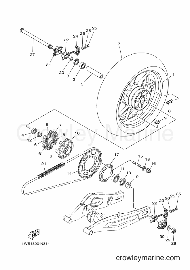 2015 Street Bike FZ07FC - FZ07FC (2RC2) [010] - REAR WHEEL
