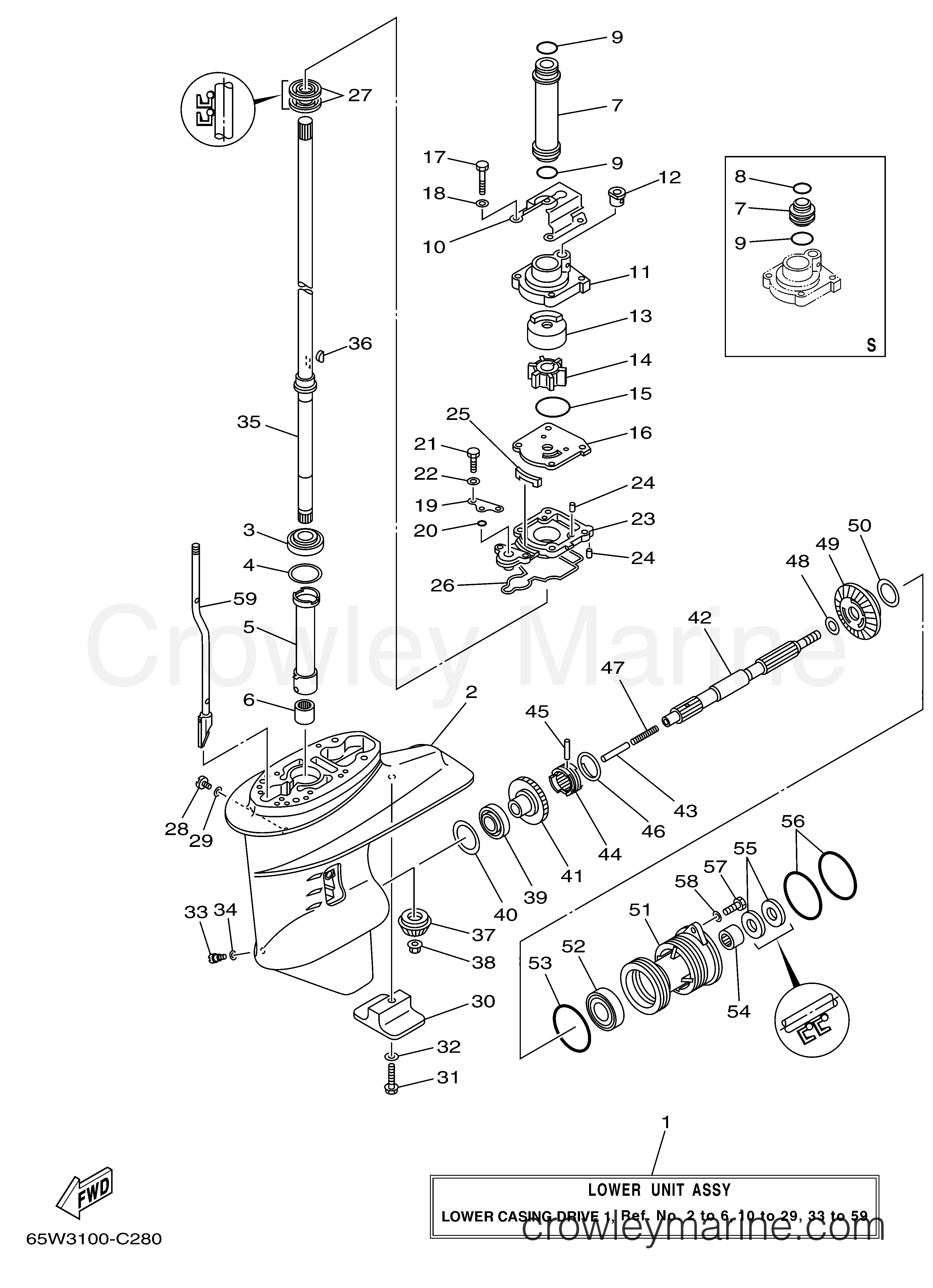 Yamaha Motors F25ESRD - LOWER CASING DRIVE 1