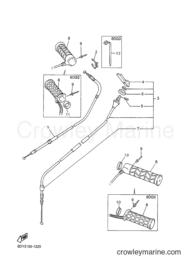 Yamaha Motors VX600DX (8DG3) [020] - CONTROL CABLE