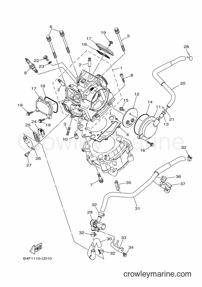 2019 ATV YFM700FWAD - YFM700FWAD (B4F2) [010] - CYLINDER HEAD