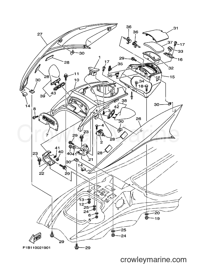 Yamaha Motors FX1000-A (F1B1) [020] - ENGINE HATCH 1