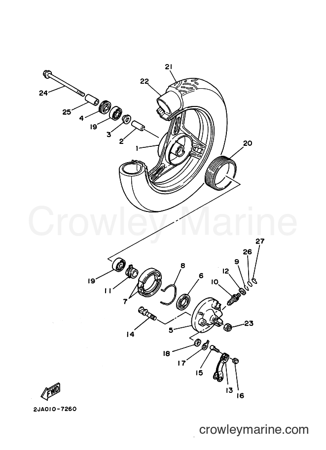 Yamaha Motors CG50E (2YT3) [010] - FRONT WHEEL