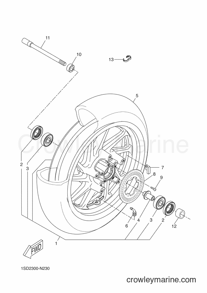 Yamaha Motors YP400RA (1SDC) [050] - FRONT WHEEL
