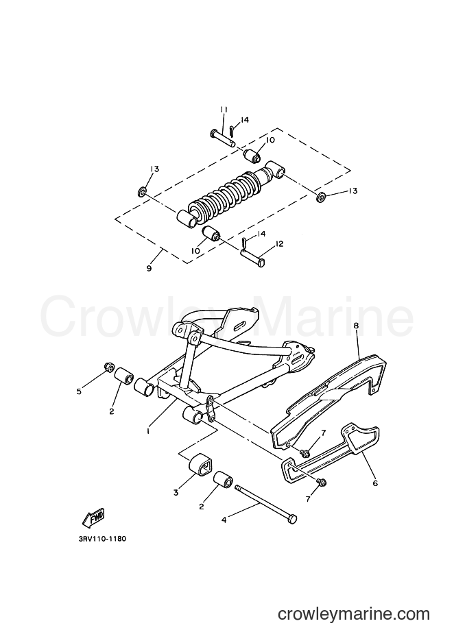 2000 Dirt Bike PW80 - PW80 (4BCA) [080] - REAR ARM & SUSPENSION