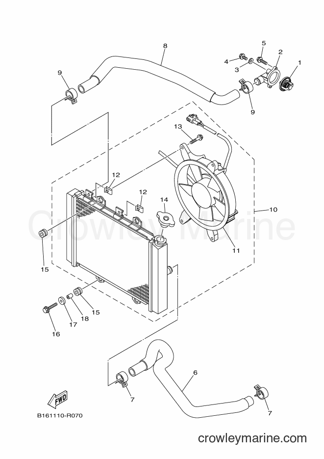 2016 ATV YFM700FWBD - YFM700FWBD (2SM2) [010] - RADIATOR & HOSE