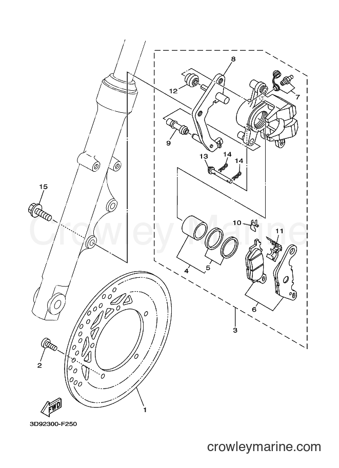 2007 Street Bike YBR125ED - YBR125ED (3D92) [010] - FRONT BRAKE CALIPER