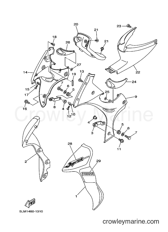 2001 Scooter T105SE - T105SE (5LM1) [010] - LEG SHIELD