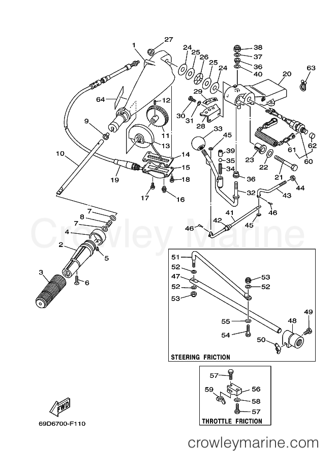 Yamaha Motors E60H (69D6) [220] - STEERING