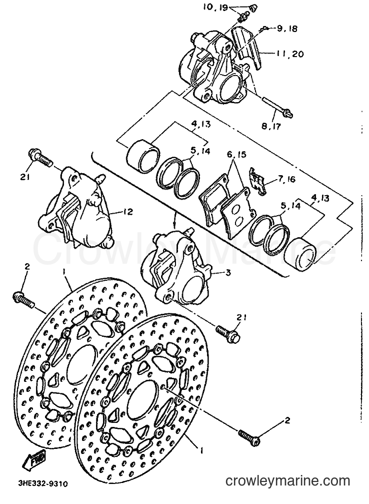 Yamaha Motors FZR600 (3HH2) [010] - FRONT BRAKE CALIPER
