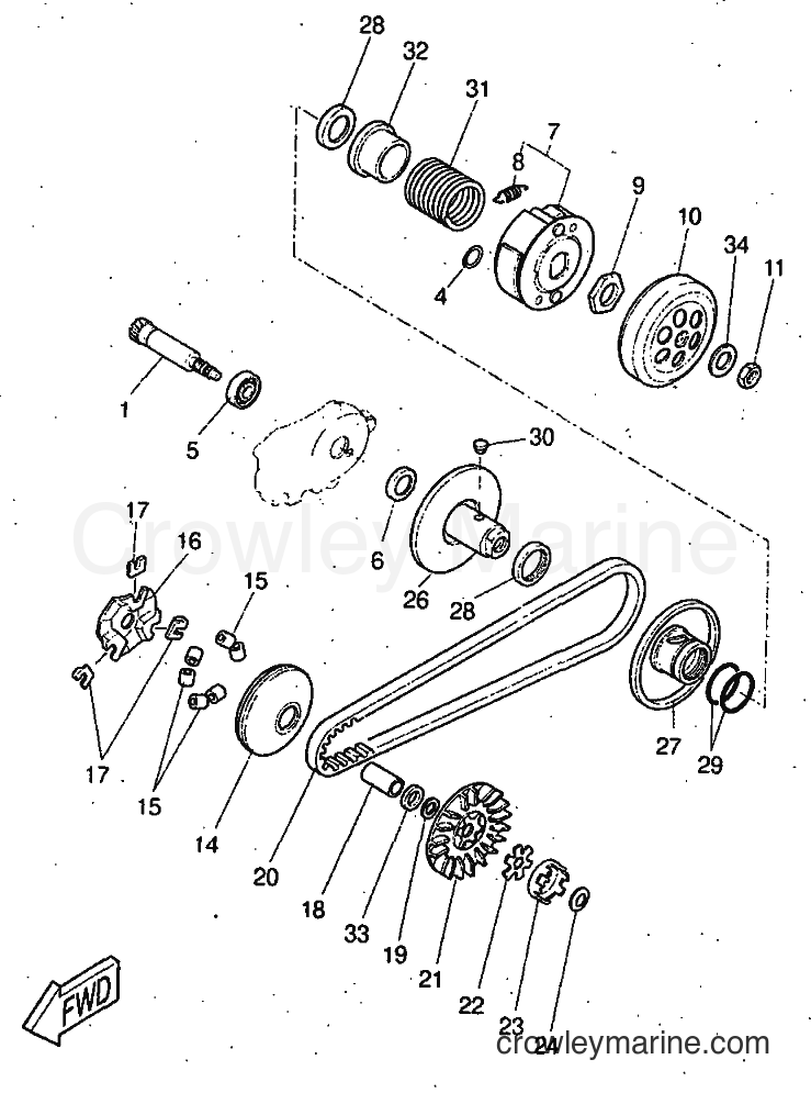 1997 Scooter YQ50 - YQ50 (5CN1) [999] - CLUTCH