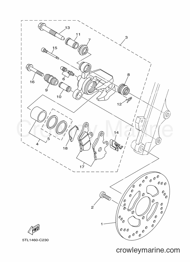 Yamaha Motors AL115C (5WP4) [010] - FRONT BRAKE CALIPER