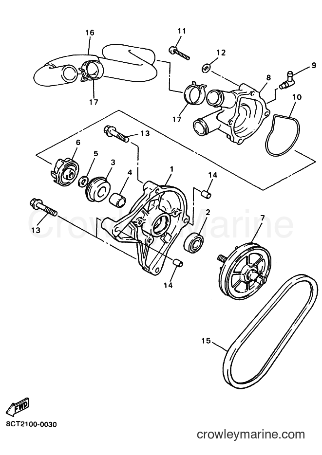 2000 Snowmobile SX500R - SX500R (8CT2) [030] - WATER PUMP