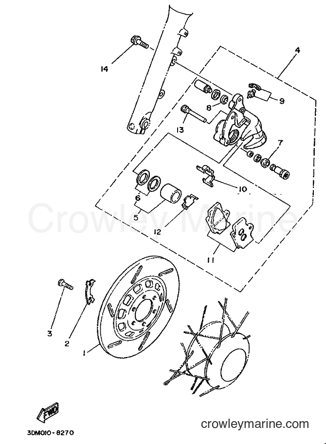 Yamaha Motors XV250 (3DN3) [010] - FRONT BRAKE CALIPER