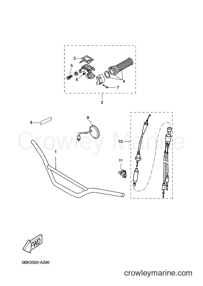 2002 Scooter DT50R - DT50R (5BK3) [020] - STEERING CABLE FOR DISK BRAKE