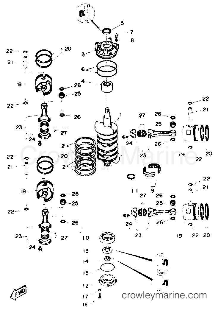 Yamaha Motors L130TXRR - CRANKSHAFT PISTON
