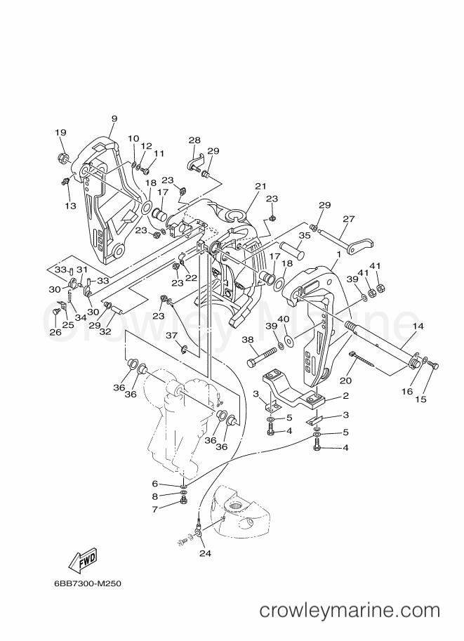 Yamaha Motors F225CET (6BB8) [040] - BRACKET 1