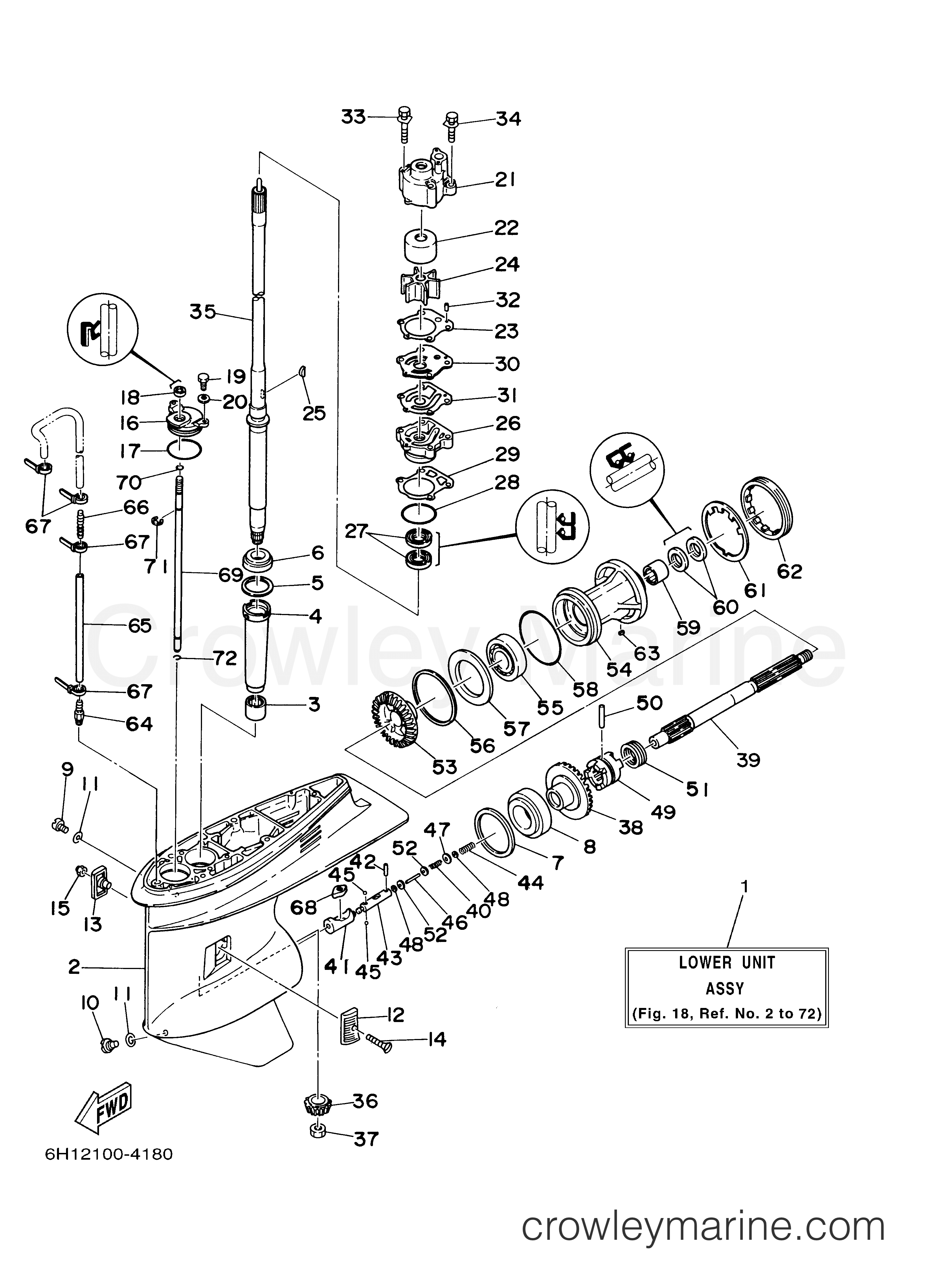 Yamaha Motors 90TLRB - LOWER CASING DRIVE 1