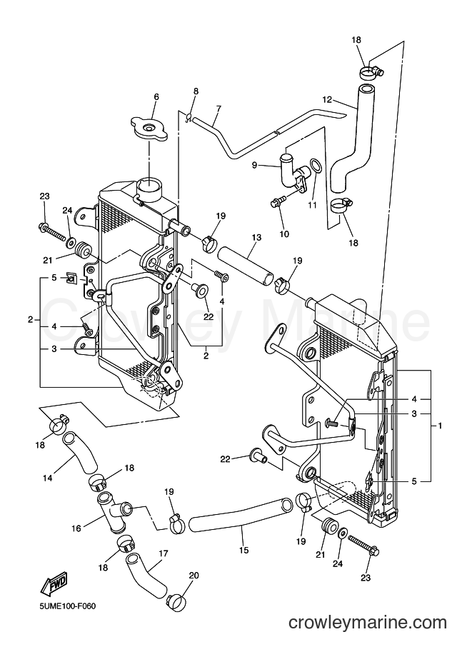 2007 Dirt Bike WR250F - WR250F (5UMF) [010] - RADIATOR & HOSE