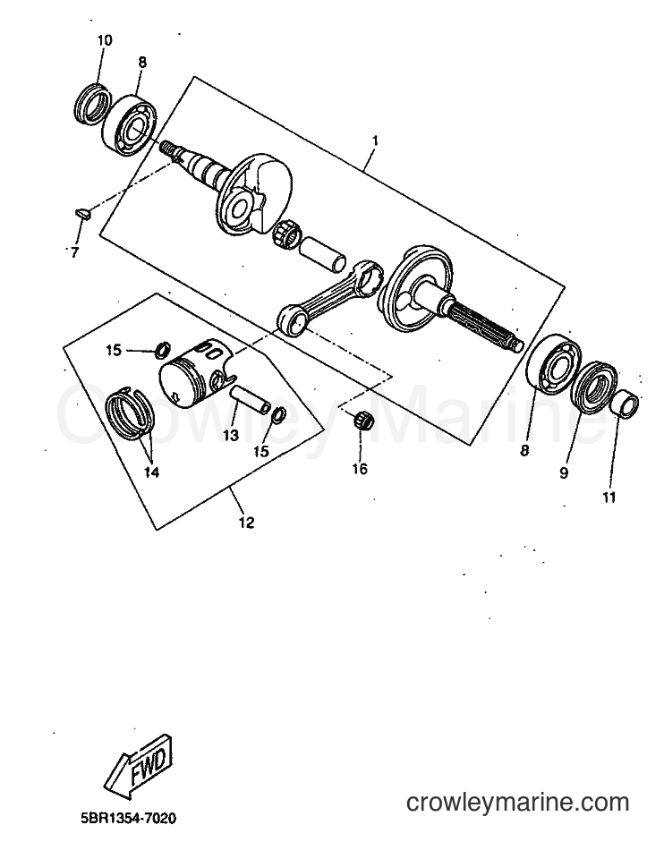 1999 Scooter YQ50 - YQ50 (5HE8) [010] - CRANKSHAFT & PISTON
