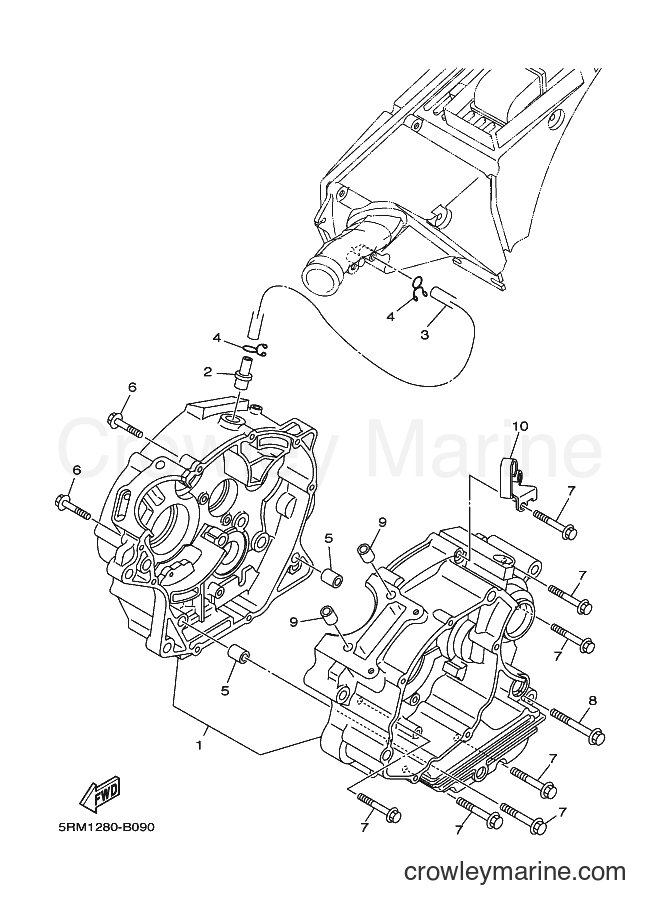 2004 Dirt Bike XTZ125E - XTZ125E (5YM3) [010] - CRANKCASE