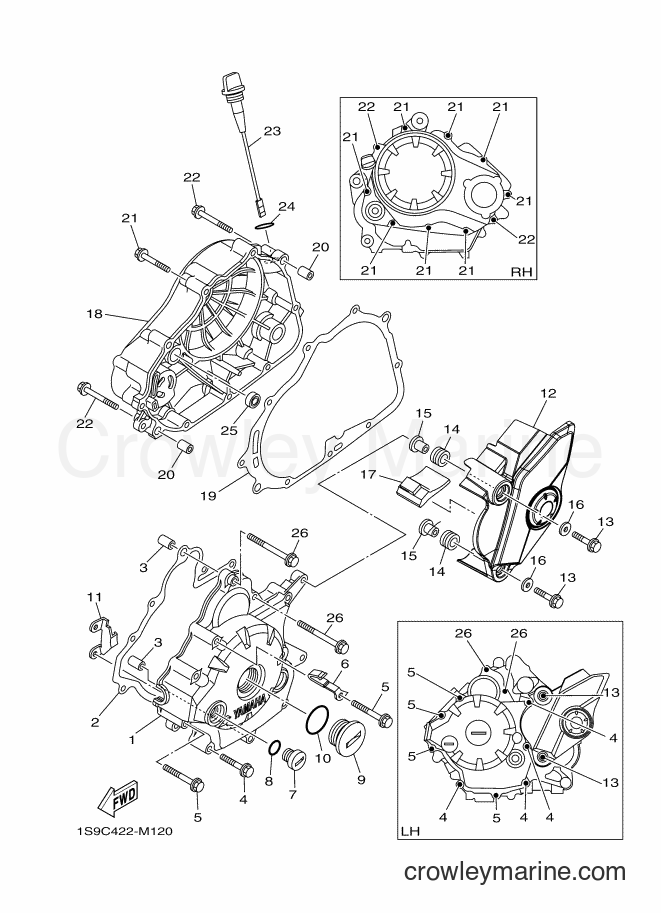 2013 Scooter T135SEC - T135SEC (1S9C) [010] - CRANKCASE COVER 1