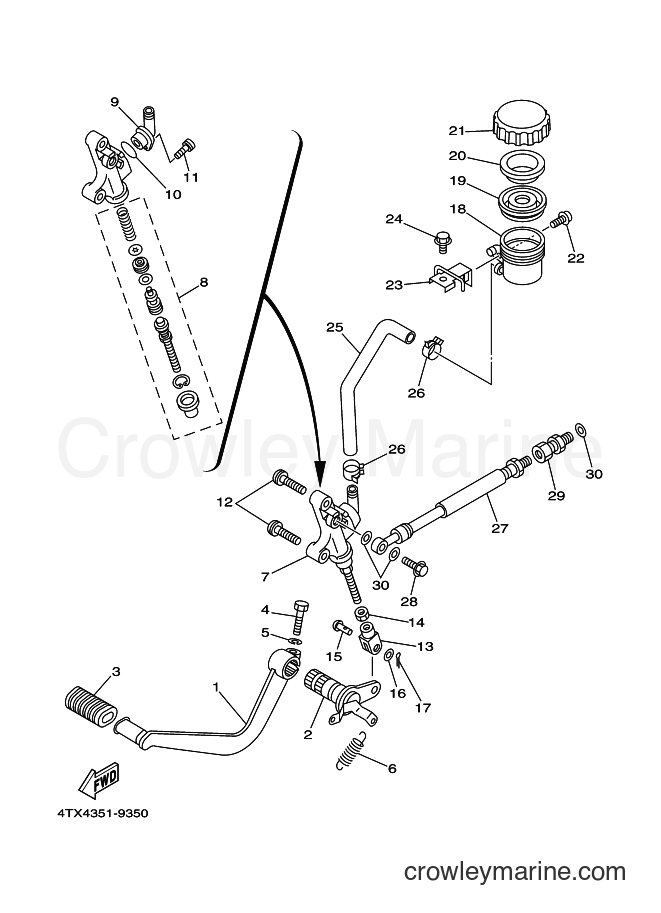 2000 Street Bike TDM850 - TDM850 (4TX6) [060] - REAR MASTER CYLINDER
