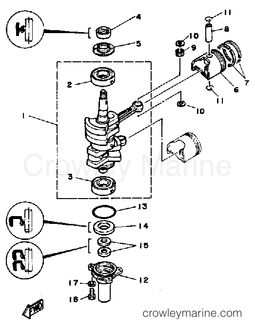 Yamaha Motors 9.9LG - CRANK PISTON