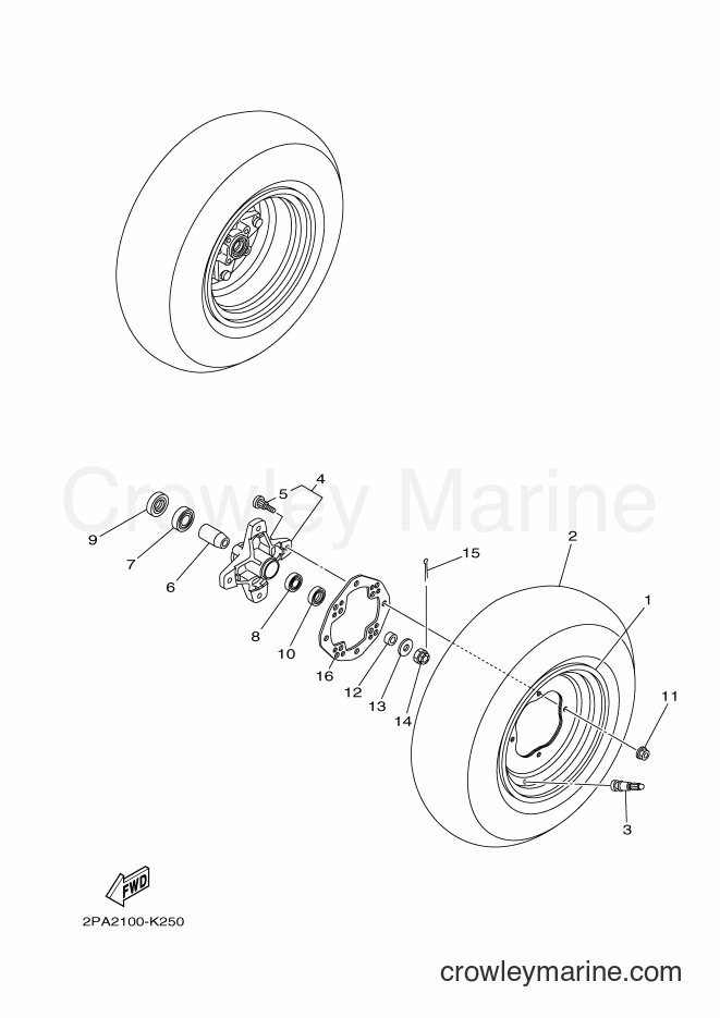 2012 ATV YFM125R - YFM125R (2PA5) [010] - FRONT WHEEL