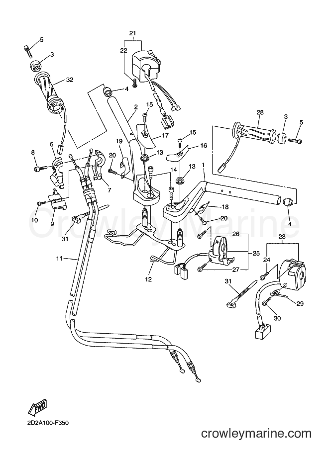 2007 Sport Bike FJR1300AS - FJR1300AS (2D2C) [010] - STEERING HANDLE & CABLE