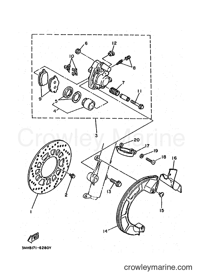 1996 Dirt Bike DT200R - DT200R (3MH5) [010] - FRONT BRAKE CALIPER