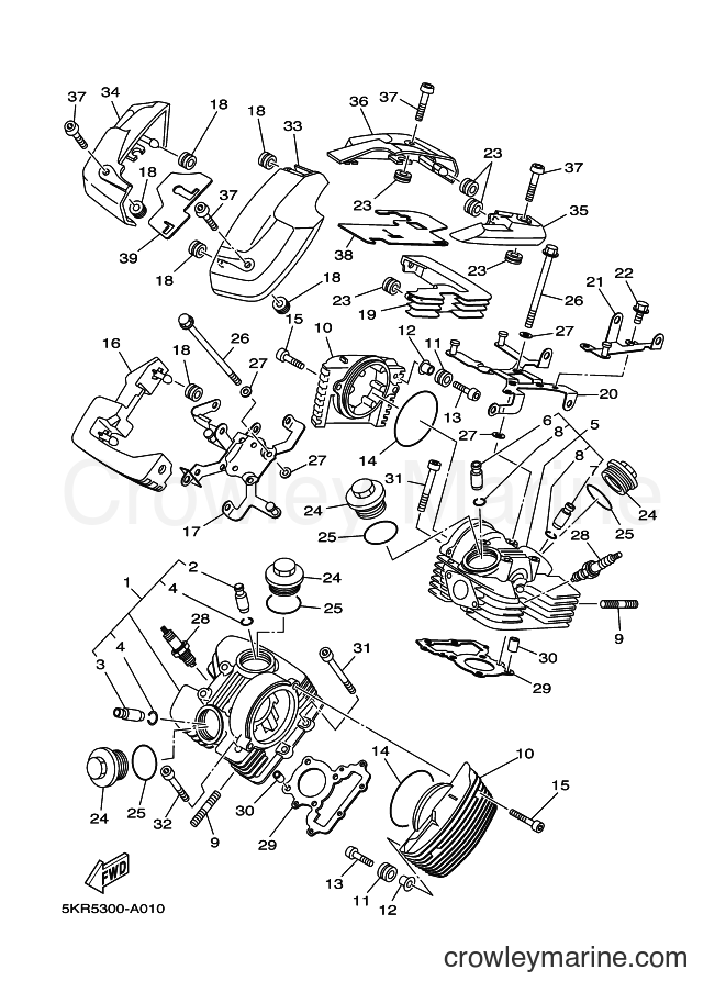 Yamaha Motors XVS250 (5KR5) [100] - CYLINDER HEAD