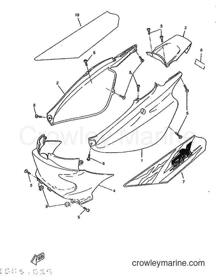 1996 Scooter CW50RSP - CW50RSP (4WL1) [999] - SIDE COVER