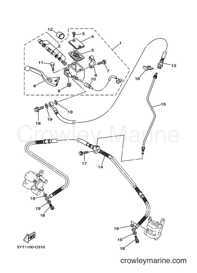 2004 ATV YFM350 - YFM350 (5YT3) [010] - FRONT MASTER CYLINDER