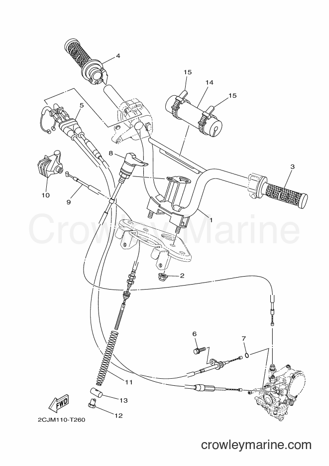 2018 Dirt Bike TT-R50E - TT-R50E (2CJP) [010] - STEERING HANDLE & CABLE