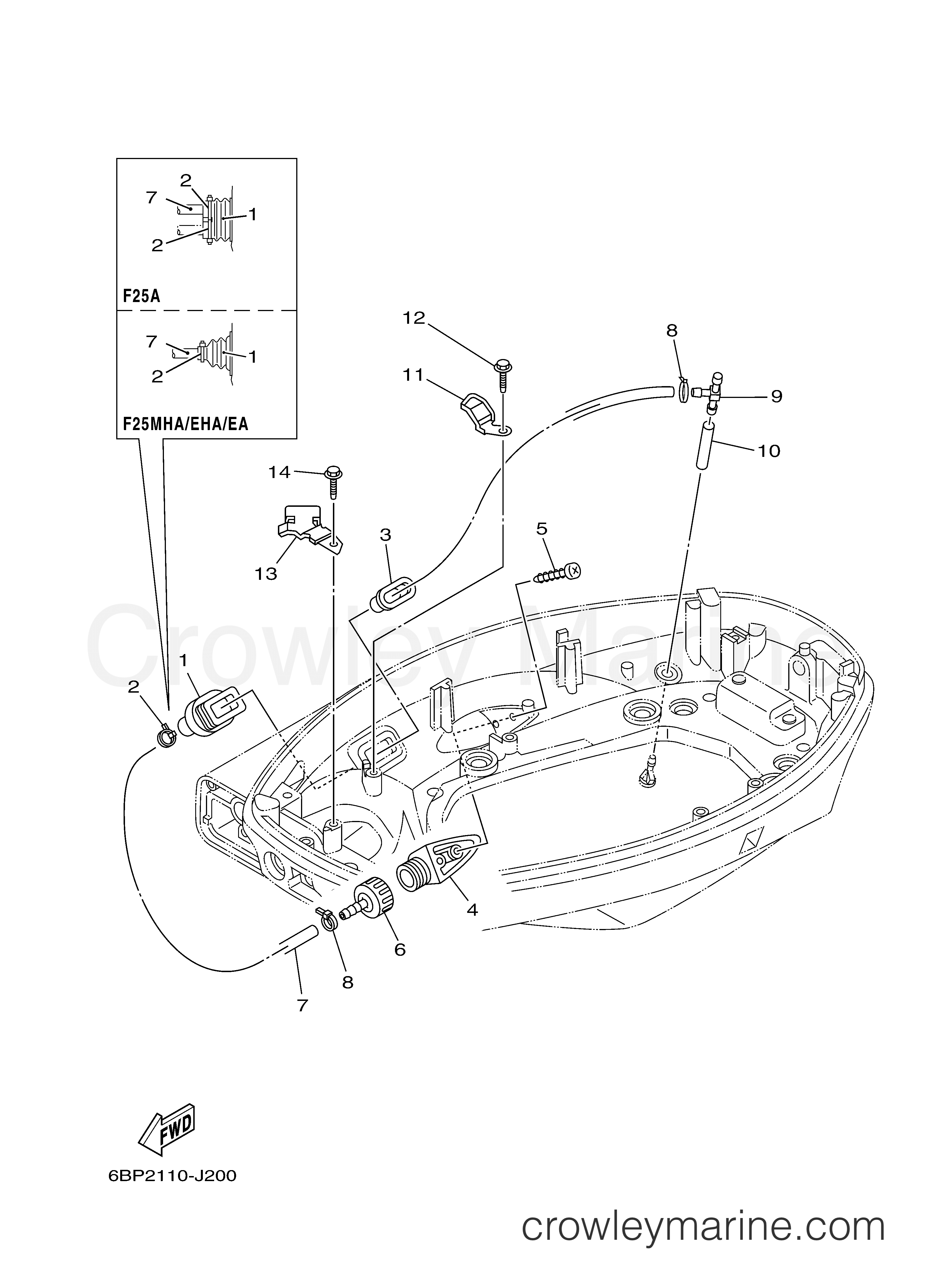 Yamaha Motors F25LEA - BOTTOM COWLING 2