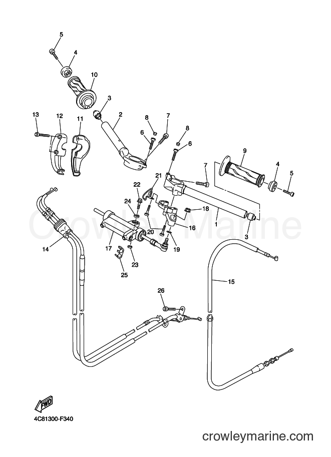 2008 Sport Bike YZF-R1 - YZF-R1 (4C88) [060] - STEERING HANDLE & CABLE