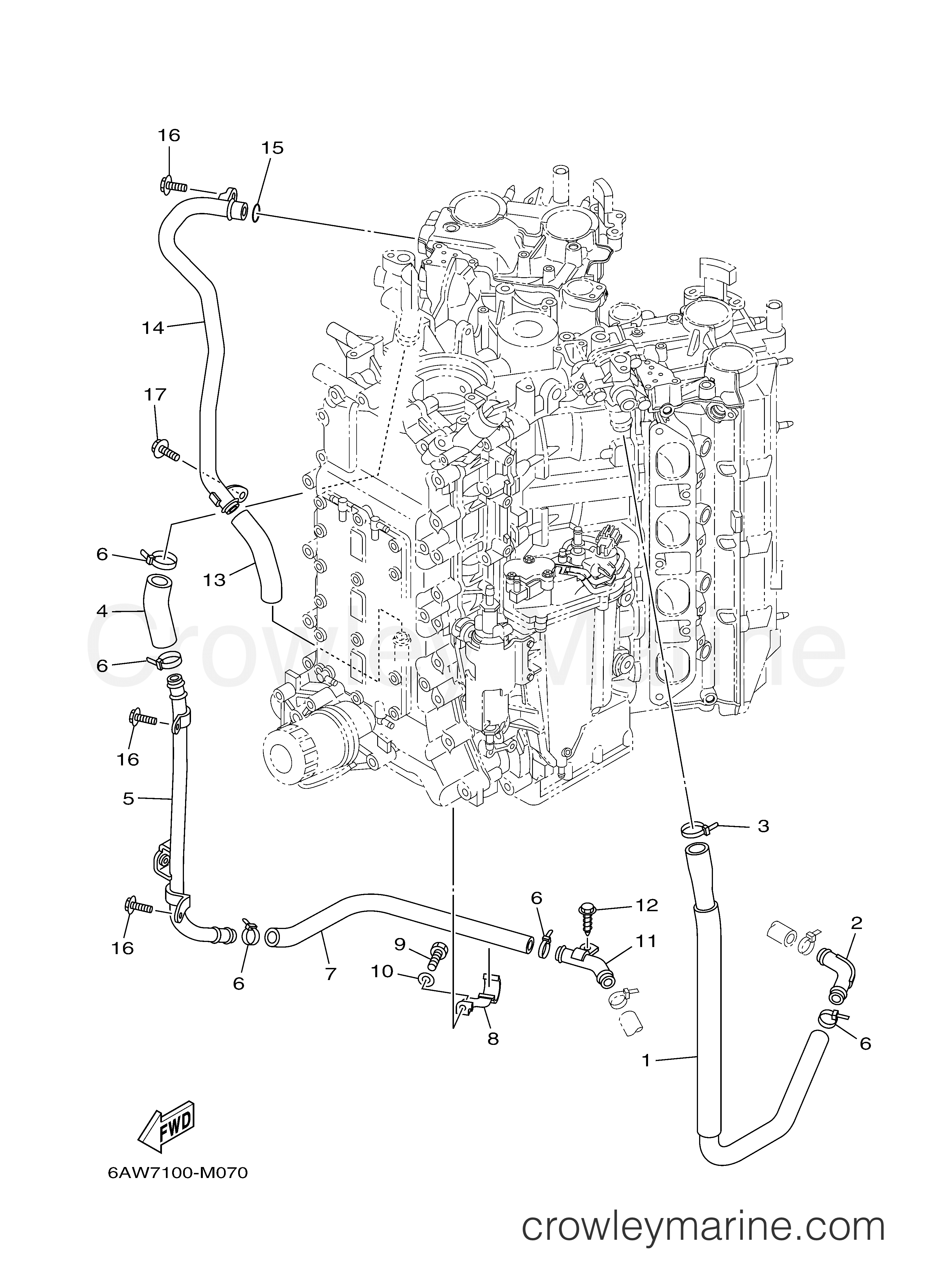 Yamaha Motors F350XCB - CYLINDER CRANKCASE 4