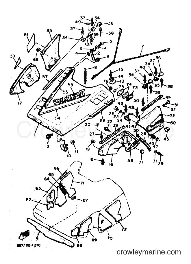 1991 Snowmobile PZ480LT - PZ480LT (88X1) [010] - SHROUD