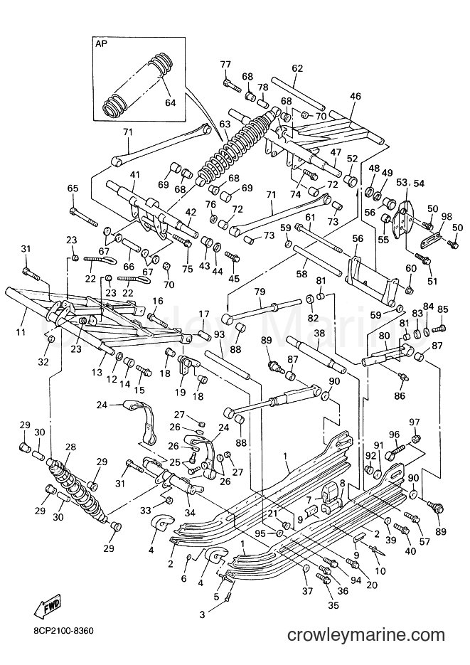 1998 Snowmobile VX600LT - VX600LT (8CS2) [020] - TRACK SUSPENSION 2