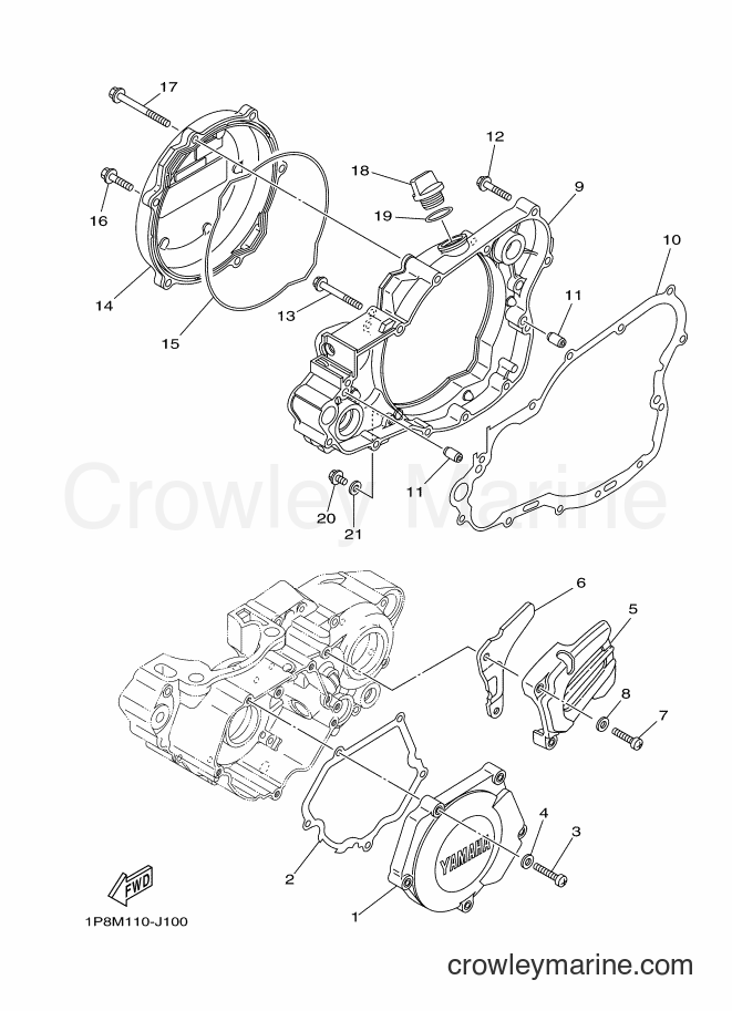 2017 Dirt Bike YZ250X - YZ250X (BF16) [020] - CRANKCASE COVER 1