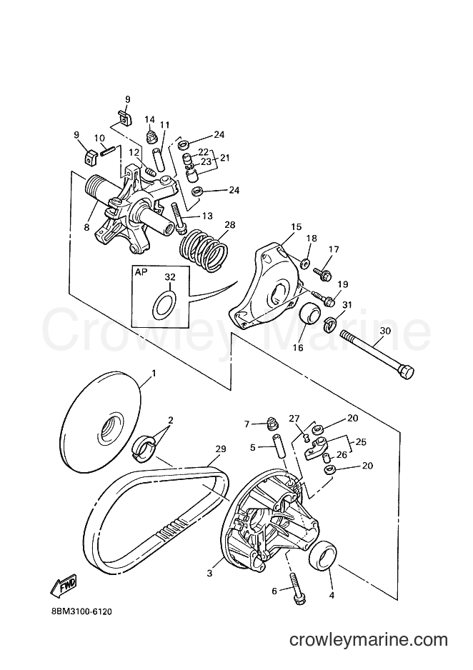 Yamaha Motors VT480TF (8BM7) [020] - PRIMARY SHEAVE